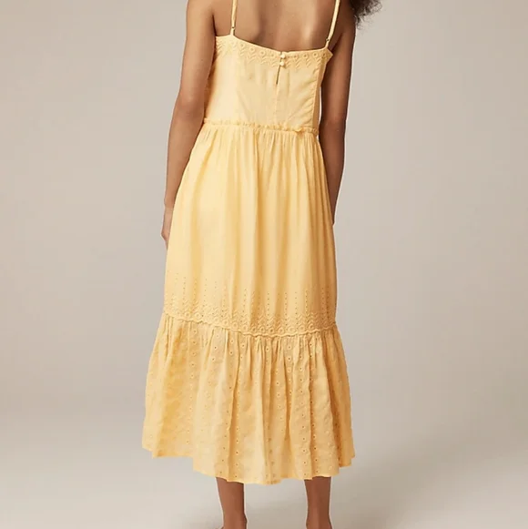 J Crew Sorrento dress in cotton voile CK827 Size M Yellow NWT - Picture 4 of 11